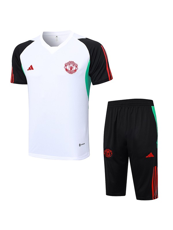 Manchester united maillot d'entraînement uniforme de football vêtements de sport pour hommes hauts de football blancs chemise de sport 2023-2024